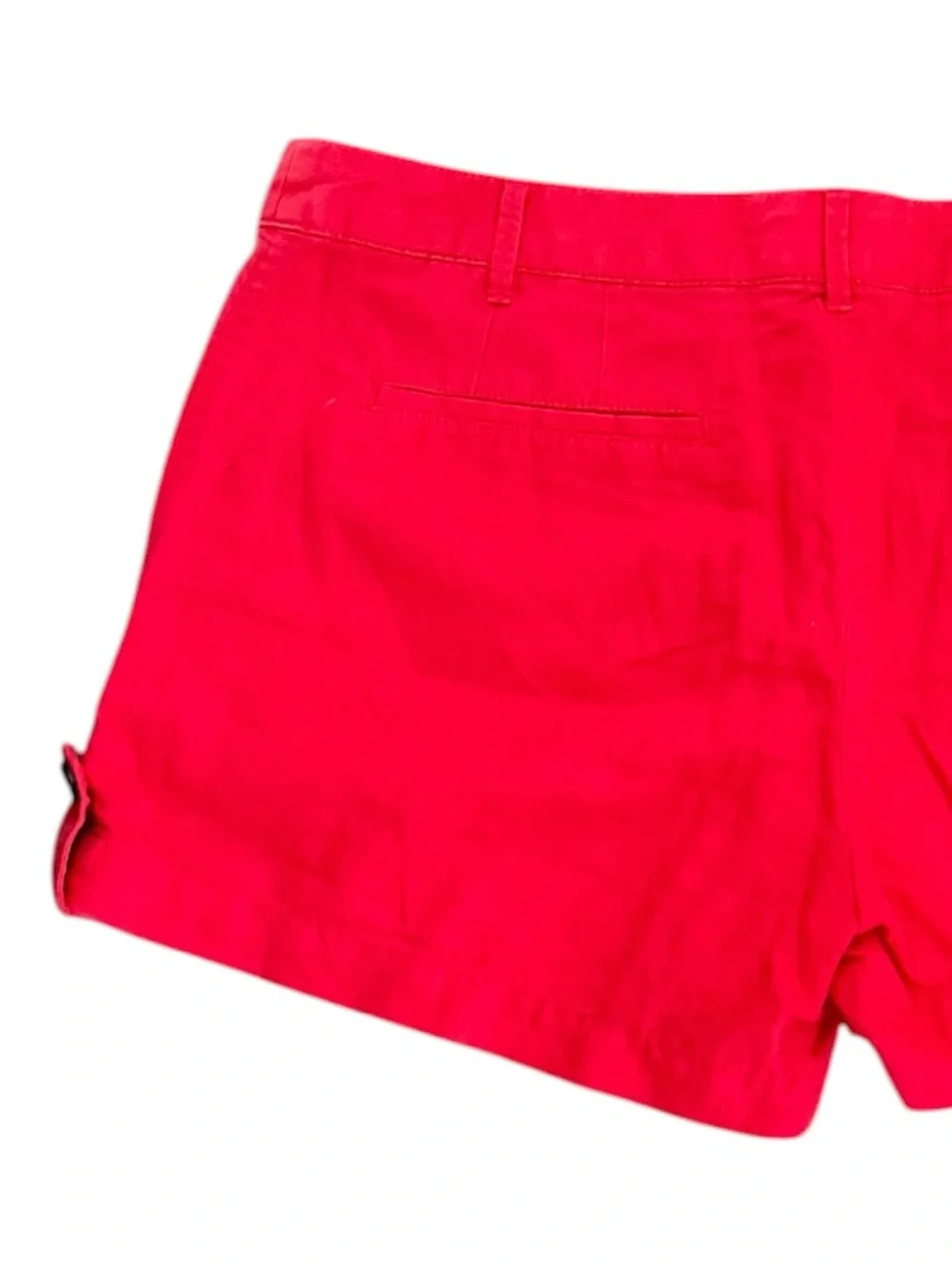 MNG by Mango Casual Linen Collection Scarlet Red Linen Shorts Size 10